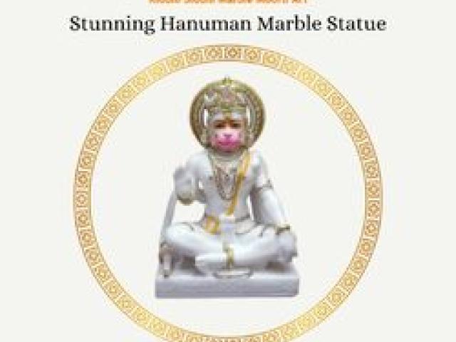 Stunning Hanuman Marble Statue - Jaipur - 1