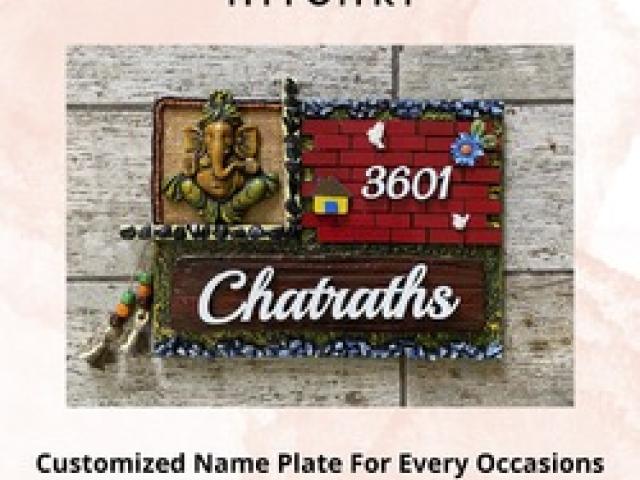 Exquisite Sheesham Wooden Name Plate from Hitchki - Noida - 1