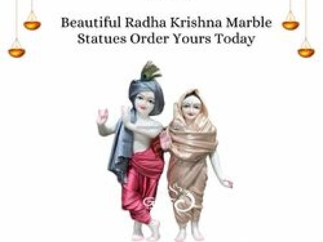 Beautiful Radha Krishna Marble Statues – Order Yours Today - Jaipur - 1