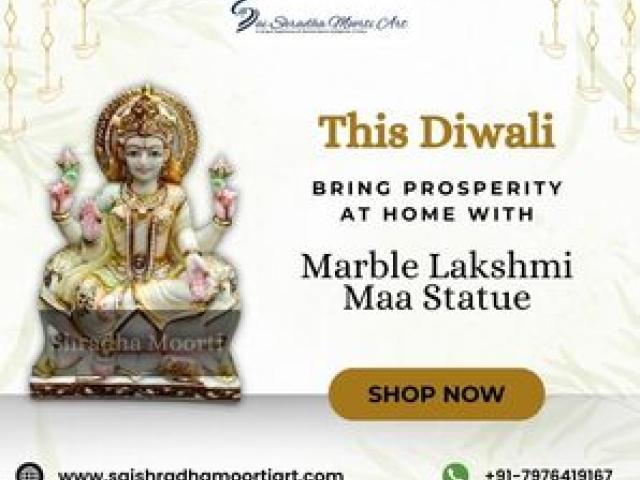 This Diwali, Bring Prosperity At Home with Marble Lakshmi Maa Statue - Jaipur - 1