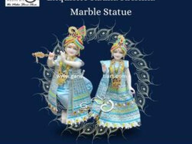Exquisite Radha Krishna Marble Statue - Jaipur - 1