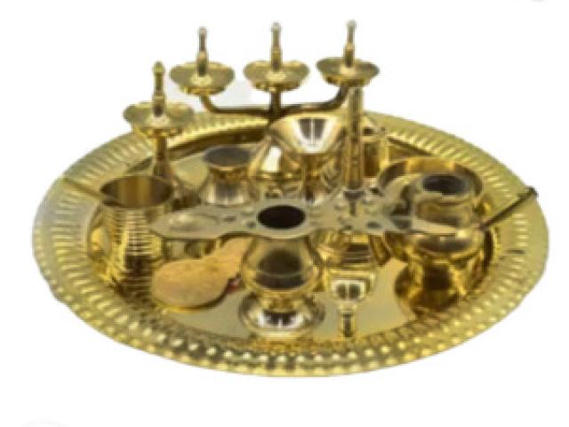 Ashtamangalya Pooja Set (8 inch) - Pooja Thali: Thelokal.in - Bangalore - 1