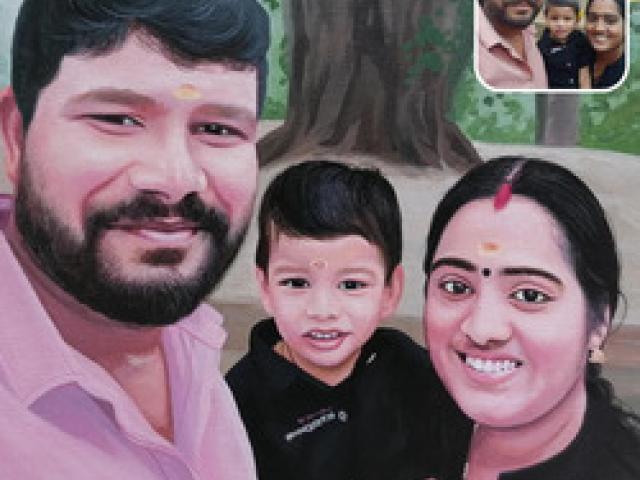 Capturing Memories: Acrylic Portrait Painting Services - Kanhangad - 1