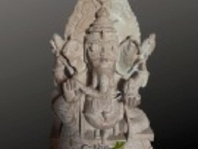 Hand Crafted Ganesh Murti in Soap Stone by Recognized Artisan in Odisha - Bhubaneswar - 1
