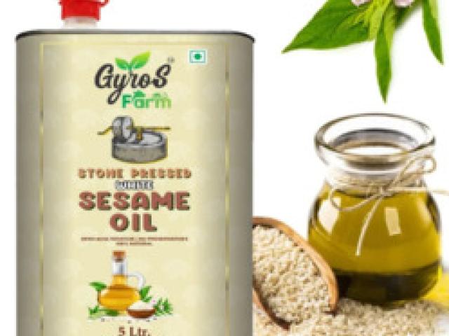 Pure Stone and Wood Pressed Cold-Pressed Sesame Oil from Gyros Farm - Gurgaon - 1