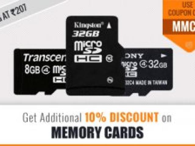 Get Additional 10% Discount on Memory Cards & Pendrives - Delhi - 1