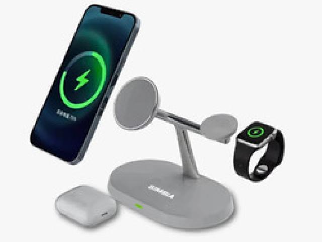 Buy Simbia 3-in-1 Wireless Charging Stand for iPhone, Watch & AirPods. - Delhi - 1